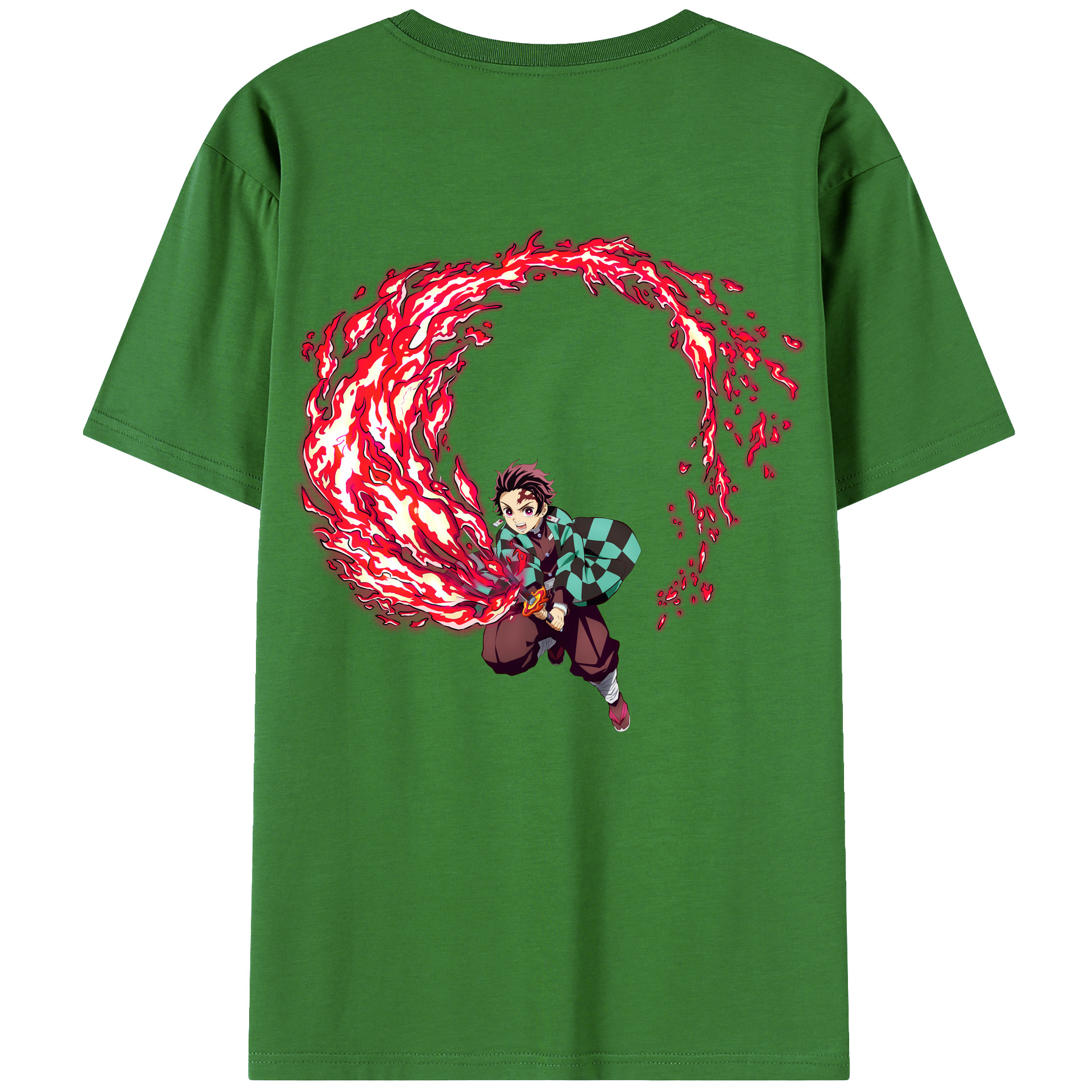 （画像用） 鬼滅の刃 竈門 炭治郎／かまど たんじろう Kamado Tanjirou レディース半袖Tシャツ(バックプリント)
